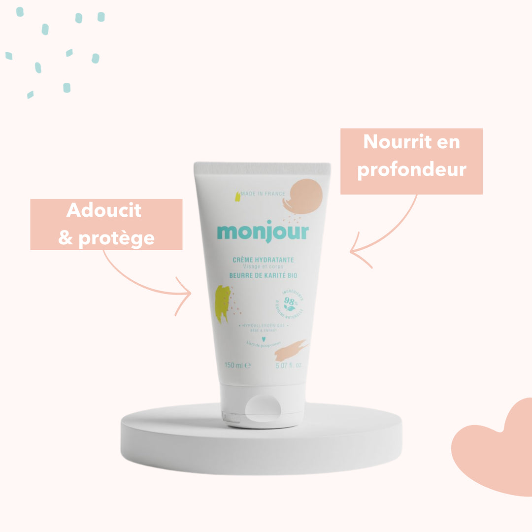 Crème hydratante bébé enfant famille cosmétique naturels Français