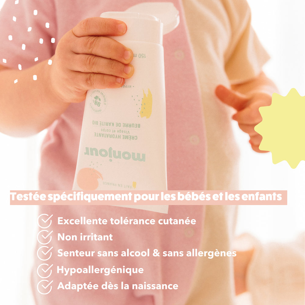 Crème hydratante bébé enfant famille cosmétique naturels Français